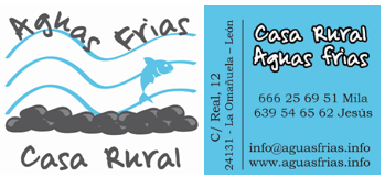 Casa Rural Aguas Frías  -   La Omañuela   -   (León)    -    info@aguasfrias.info   -   987 308 309  -   639 54 65 62   -   666 25 69 51  -